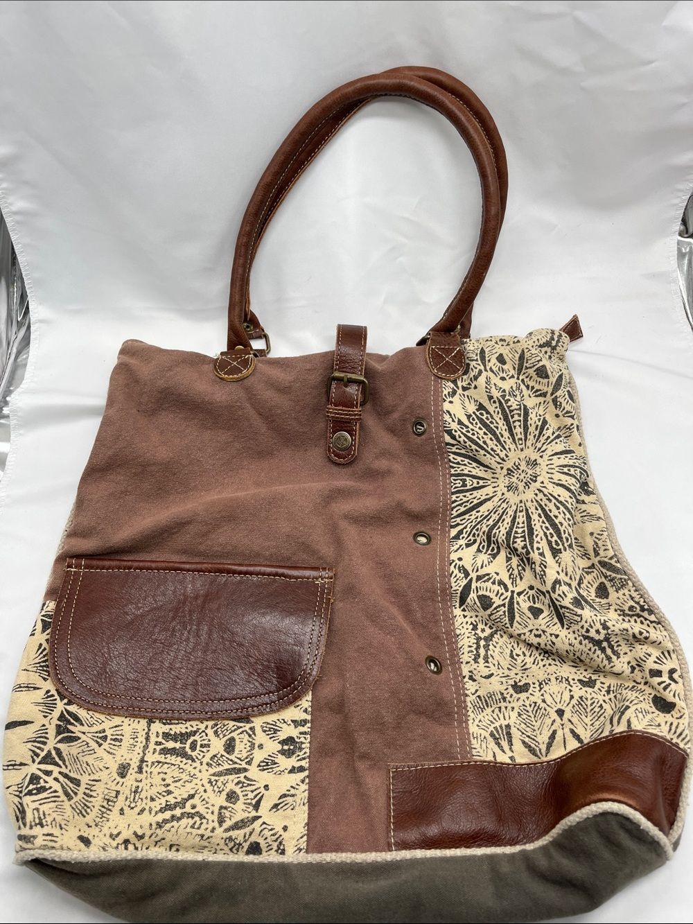 Myra Bay Floral Print Canvas Tote Shoulder Bag